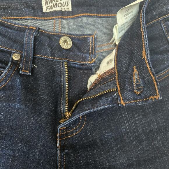Naked & Famous Jeans Mens 27 Raw Japanese Denim Dark Wash Indigo Power Stretch - Picture 7 of 13